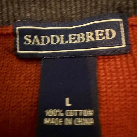 Saddlebred Rust Knit Sweater Large Cotton Cozy Core Classic Minimalist - Picture 3 of 4